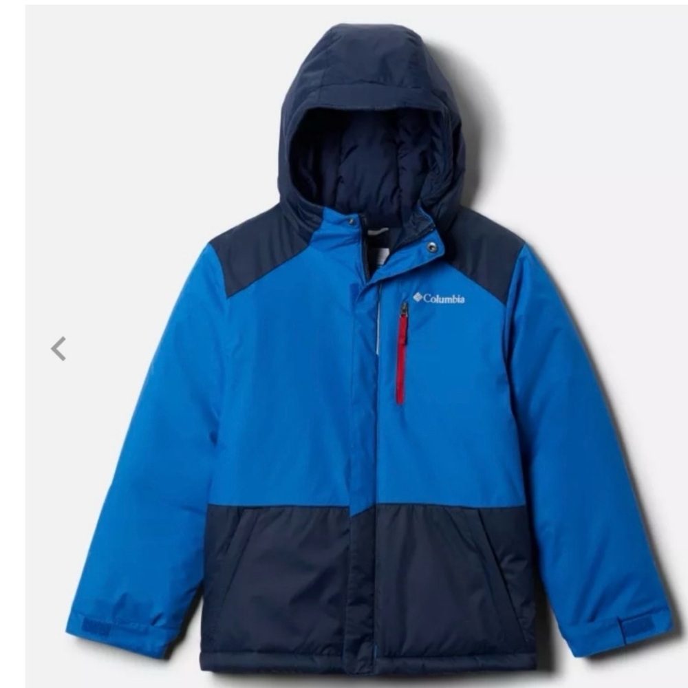 Columbia - youth boys Blue navy Hooded Coat Insulated lightening lift  Jacket XL